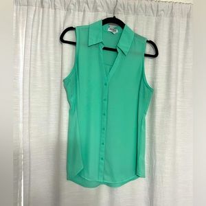 Express sleeveless Portofino top, seafoam green